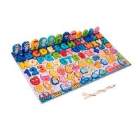 Cryfokt Puzzle in Legno per Bambini Educativi Colore Brillante Forma di Numero Puzzle Board Giocattolo Didattico per la Prima Educazione Materiale Sicuro (#2)