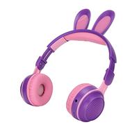 Cryfokt Rabbit Headphone 5.0 per Bambini, Cuffie Wireless con Luce Colorata a LED per L'apprendimento Online (Violaceo)
