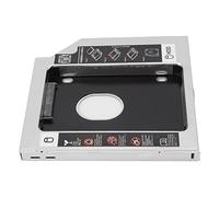Cryfokt SATA SSD a SATA 2nd HDD Enclosure, Vassoio Caddy per Disco Rigido a 5 Fori Buona Dissipazione del Calore Interfaccia SATA3.0 in Lega di Alluminio per Computer Portatile
