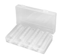 Cryfokt Scatola Porta Capsule da 60 Pezzi da 41 Mm, Custodia Protettiva in Plastica Trasparente Cristallina, Apertura a Mezzaluna con Design di Facile Accesso per Collezionisti di Monete
