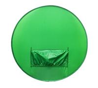Cryfokt Schermo Verde Rotondo, 142 Cm in Nylon in Pieghezza Pieghevole Pieghevole Unica della Sedia a Schermo Verde Portatile per la Videoconferenza