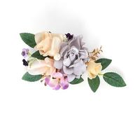 Cryfokt Set di 6 Corpetti Artificiali e Fiore all'occhiello, Kit Fiore all'occhiello per Matrimonio Bianco Realistico per la Sposa, lo Sposo, le Damigelle d'onore, Corsage da Polso Leggero (PURPLE)