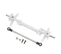 Cryfokt Set di Assali Anteriori RC e Aste di Collegamento dello Sterzo in Acciaio in Lega di Alluminio Durevole per, Migliora le Prestazioni dello Sterzo per il Camion del Trattore RC (SILVER)