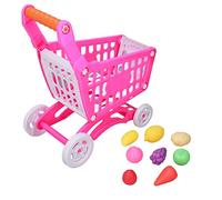 Cryfokt Set di Carrelli della Spesa per Bambini di Simulazione per Giochi di Ruolo Fantasiosi, Giocattolo Didattico Interattivo per il Riconoscimento degli Oggetti e la Consapevolezza dei Colori,