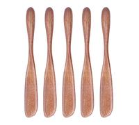 Cryfokt Set di Coltelli per Burro in Legno di Ciliegio Naturale 5 Pezzi Spalmatore per Formaggio in Legno Coltello per Marmellata da 6,5 Pollici per Spalmare il Pane, Burro, Taglia-Torte Al e