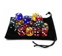 Cryfokt Set di Dadi Acrilici da 50 Pezzi, Dadi Traslucidi a 6 Facce per Giochi da Tavolo, Apprendimento della Matematica, attività in Classe, Sfusi di Giochi Colorati, Colorati (16 mm)