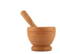 Cryfokt Set di Pestelli per Mortaio per Erbe Aromatiche, Smerigliatrice Manuale Durevole per Aglio in Plastica, per, Materiale PP Ecologico (Colore del legno)