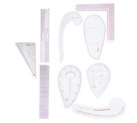 Cryfokt Set di Righelli da Cucito Multifunzionali per Sartoria e Design Fai-da-te 9 Pezzi in Plastica di Alta qualità Facile da Usare