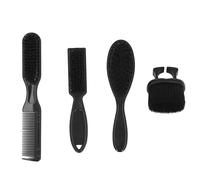 Cryfokt Set di Spazzole per lo Styling della Barba 4 Pezzi con Impugnatura Ergonomica e in Nylon per la Toelettatura del Barbiere