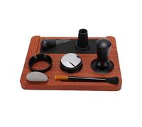 Cryfokt Set di Strumenti per Pressino per caffè, Base in Legno 51mm | Legno robusto, superficie antiscivolo in silicone, supporto portafiltro, spazio organizzato, elementi essenziali completi