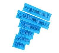 Cryfokt Set Goffratore per Torte per Decorazioni Creative con 3 Stili di Stampi per Lettere per Dolcetti e Feste, Plastica Blu, 3 Set
