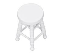 Cryfokt Sgabello in Legno in Miniatura per Casa delle Bambole in Scala 1:12, Artigianato Squisito per Arredamento e Giardini, Legno di Betulla, 4,5 X 3 Cm, 1 unità (WHITE)