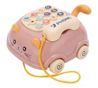 Cryfokt Simpatico Telefono per Auto con Gatto di Simulazione per Bambini, Riconoscimento Meteorologico, Suono Hi-Fi, Materiale Resistente Agli Urti per la Prima Educazione, Telefono Analogico (PINK)