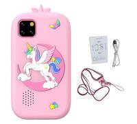 Cryfokt Smart Phone per Bambini con Touchscreen da 2,8 Pollici, Fotocamera Premium da 32 GB di Memoria e Lettore di Giochi Puzzle per Bambini (PINK)