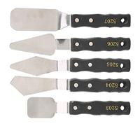 Cryfokt Spatola per Spatole in Acciaio Inossidabile Set da 5 Pezzi Manico in Legno per Gel Texture, Aggregati, Gesso - Adatto per Hobbisti - Include 5 Spatole
