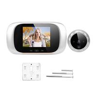 Cryfokt Spioncino Digitale TFT LCD 2,8 Pollici, Telecamera per Porta con Visione Notturna IR, Campanello Ding Dong e Memorizzazione Ciclica for Sicurezza Domestica (SILVER)