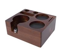 Cryfokt Stazione per Pressino per caffè, Design Compatto in Legno con Supporto per Pressatura in Legno a Livello Regolabile, Portafiltro per caffè con Spazio Multiaccessorio per Domestico S (di)