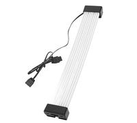Cryfokt Strisce LED ARGB, 5 V ARGB Sync Guaine Flessibili in Silicone Prolunga Cavo PSU, Filo di Rame 16 AWG Copri Cavo RGB con Clip a Pettine per Scheda Madre PC GPU da 8 Pin a 2x8 Pin (Testa Nera)