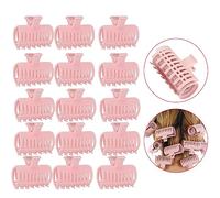 Cryfokt Strumento per Bigodini con Clamp/Holder per Capelli, per Tenere i Capelli in Posizione per Grandi quantità di, Plastica Rosa, 15 Pezzi/set