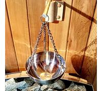 Cryfokt Supporto per Sauna con Braccio Oscillante in Acciaio Inossidabile per Ciotola per Aromaterapia per Sauna Tradizionale e a Infrarossi, Accessori per Oli Essenziali per, 20 Cm