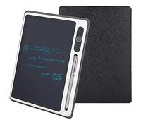 Cryfokt Tavoletta Elettronica Portatile da Scrittura LCD per Disegno a Mano di Bambini, Funzione di Blocco Schermo Trasparente per Bambini e Studenti, in Pelle Nera, Tavoletta da Scrittura 9,0x7,0
