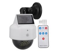 Cryfokt Telecamera Finta Solare di Sicurezza per Esterni, Telecamere di Sorveglianza Simulate Ad Energia Solare con Luce LED Rossa Lampeggiante, Telecamera a Cupola Finta per Patio