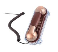 Cryfokt Telefono con Filo Alla Moda per Montaggio a Parete con Design Ergonomico per Hotel Domestici, Telefono in Stile retrò Vintage (Colore rame)