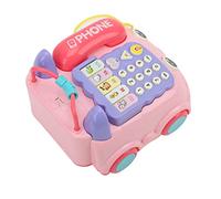 Cryfokt Telefono per Bambini Giocattolo Telefono Fisso Simulato per Bambini per L'educazione Precoce Apprendimento Musicale Divertente per di età Superiore a 18 Mesi Rosa 1 unità