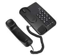 Cryfokt Telefono per Hotel, Casa e Ufficio, Portatile, Ecologico, Materiale ABS, Bianca per il Regno Unito [Telefono fisso] (BLACK)