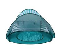 Cryfokt Tenda da Spiaggia per Bambini con Piscina Tenda Parasole Portatile per Neonati Elegante Striscia Verde 120x80x70 Cm Ideale per la Spiaggia e le attività All'aperto