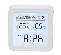 Cryfokt Termoigrometro WiFi Sensore di umidità della Temperatura Wireless Termometro Intelligente Display LCD Controllo App Monitoraggio Remoto Schermo HD per Seminterrato Interno Baby Room