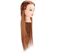 Cryfokt Testa di Manichino per Parrucchiere Testa di Manichino per Formazione per Trecce di Capelli Castano Chiaro di Alta qualità per Studenti di Scuole di Bellezza o Chiunque Voglia Esercitarsi nel