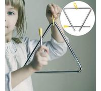 Cryfokt Triangolo Musicale in Acciaio Resistente da 6" con Suono Vibrante, Perfetto per L'educazione Al Ritmo, Giallo