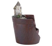 Cryfokt Vaso per Piante in Resina Dal Design Creativo del Castello con Base Antiscivolo per la Decorazione del Giardino di Casa 14 X 20,5 Cm (villa)