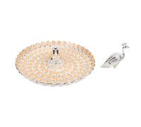 Cryfokt Vassoio Pavone, Delicato Vassoio da Esposizione per Caramelle per Frutta, Pane, Snack, Biscotti, Elegante Idea per L'inaugurazione della Casa, Adatto per Feste di Natale (Arancio d'argento)