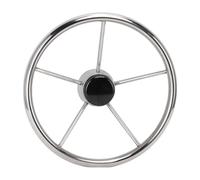 Cryfokt Volante per Barche Marine 13-1/2 Pollici, Volante in Acciaio Inossidabile a 5 Razze con Albero Conico 3/4 Pollici, Impugnatura Comoda, Universale per Barche, Yacht
