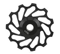 Cryfokt Wake Ruota con Cuscinetto in Ceramica dal Design Cavo Leggero Forte compatibilità Puleggia del Deragliatore Posteriore per Ciclisti di Mountain Bike (Black)