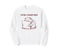Crying Cat Cuscino Hug I'm Fine I Already Cried Felpa