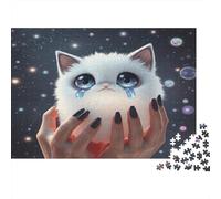 Crying Cat in Space Jigsaw Puzzle Impossible 1000Pcs Decorazione Per La Casa. Rilassamento E Intelligence Per Adulti E Ragazzi Da 14 Anni 70x50cm/1000pcs