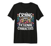 Crying Over Fictional Characters Lettore di Libri - Maglietta Premium