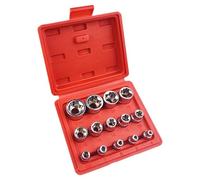 Crynvor 14 Pezzi Bussole Torx, E-Torx Esagonali a Bussola Brugola, con Rosso Custodia 1/2", 1/4", 3/8", E4, E5, E6, E7, E8, E10, E11, E12, E14, E16, E18, E20, E22, E24