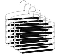 Crynvor 4 Pezzi Grucce Pantaloni, 5 Ppivelli Appendini Armadio con Imbottitura Antiscivolo, Gruccia Pantaloni, Stampelle per Pantaloni, Grucce Appendiabiti Pantaloni, Grucce Multiple per Foulard