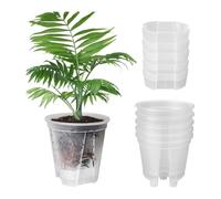Cryofu 6 vasi per piante in plastica trasparente per cameretta dei bambini, confezione da 5 con contenitore profondo
