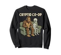 Cryptid Co-Op Sasquatch Bigfoot Alien Playing Video Games Felpa