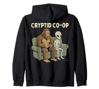 Cryptid Co-Op Sasquatch Bigfoot Alien Playing Video Games Felpa con Cappuccio