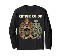 Cryptid Co-Op Sasquatch Bigfoot Alien Playing Video Games Maglia a Manica