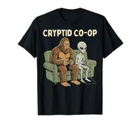 Cryptid Co-Op Sasquatch Bigfoot Alien Playing Video Games Maglietta
