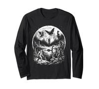Cryptid Legends Moonlight Folklore Paranormale Mistero Arte Maglia a Manica