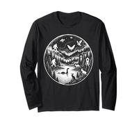 Cryptid Legends Moonlight Folklore Paranormale Mistero Arte Maglia a Manica