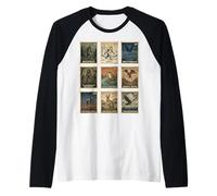 Cryptid Stamp Set Bigfoot Yeti Mothman Legendary Creatures Maglia con Maniche Raglan